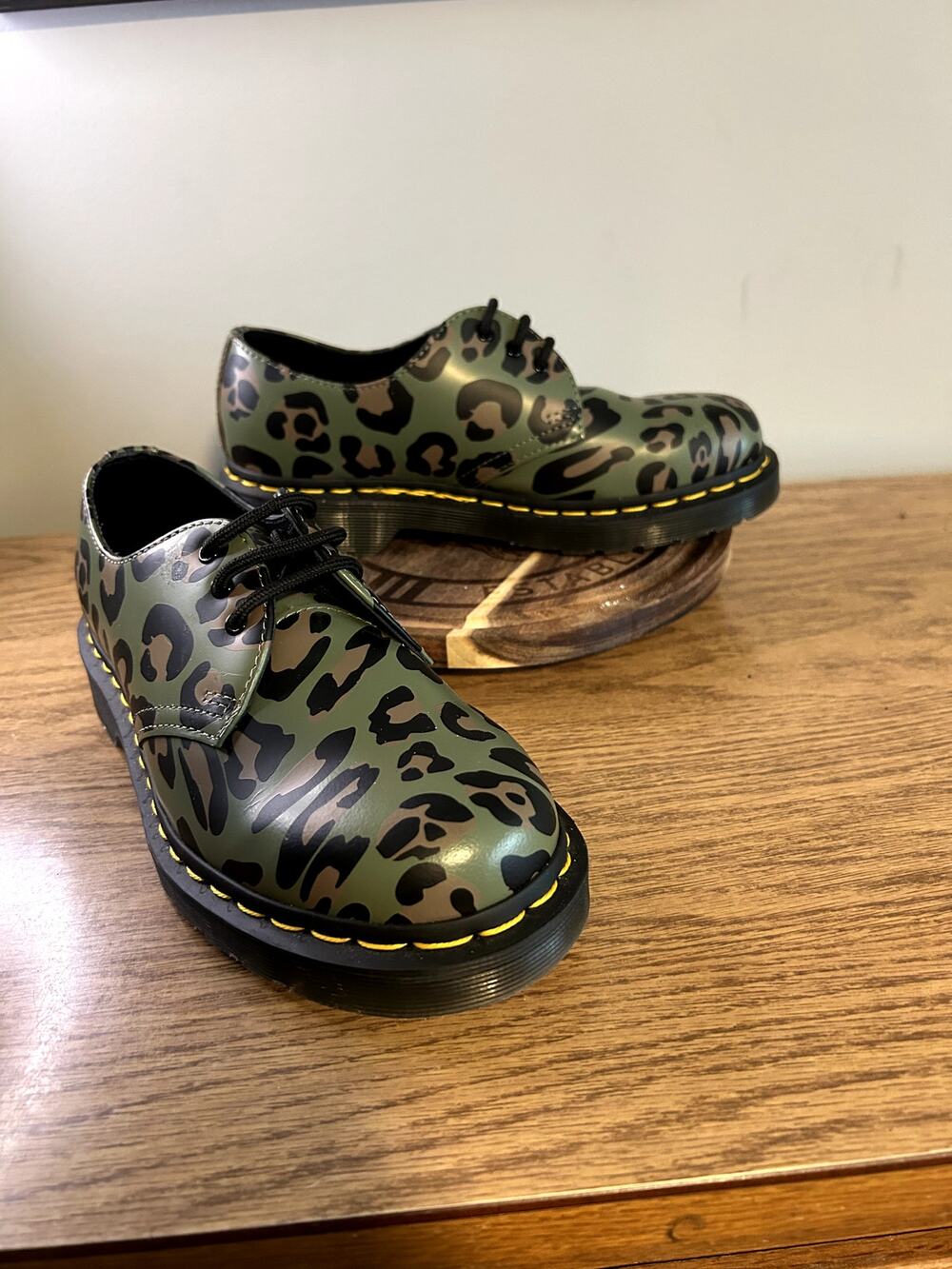 Dr Martens 1461 Green Distorted Leopard size 6/EU 37